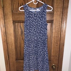 Old Navy Blue and White Floral Sleeveless Dress